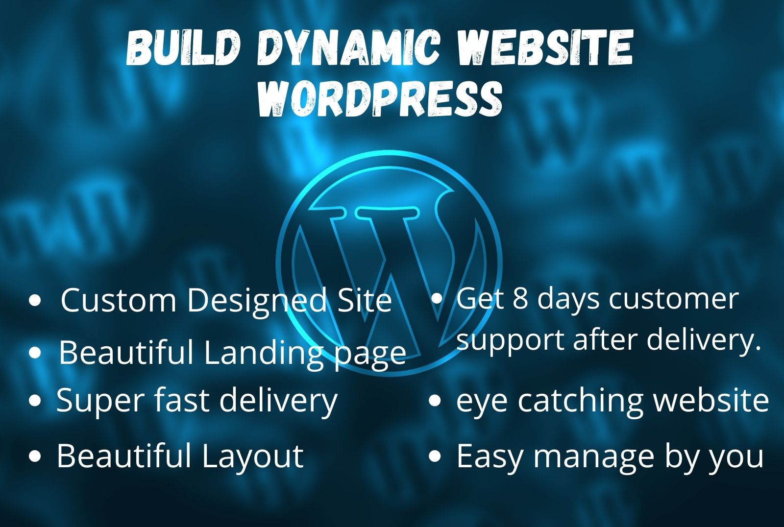 i will create professional wordpress website and them...