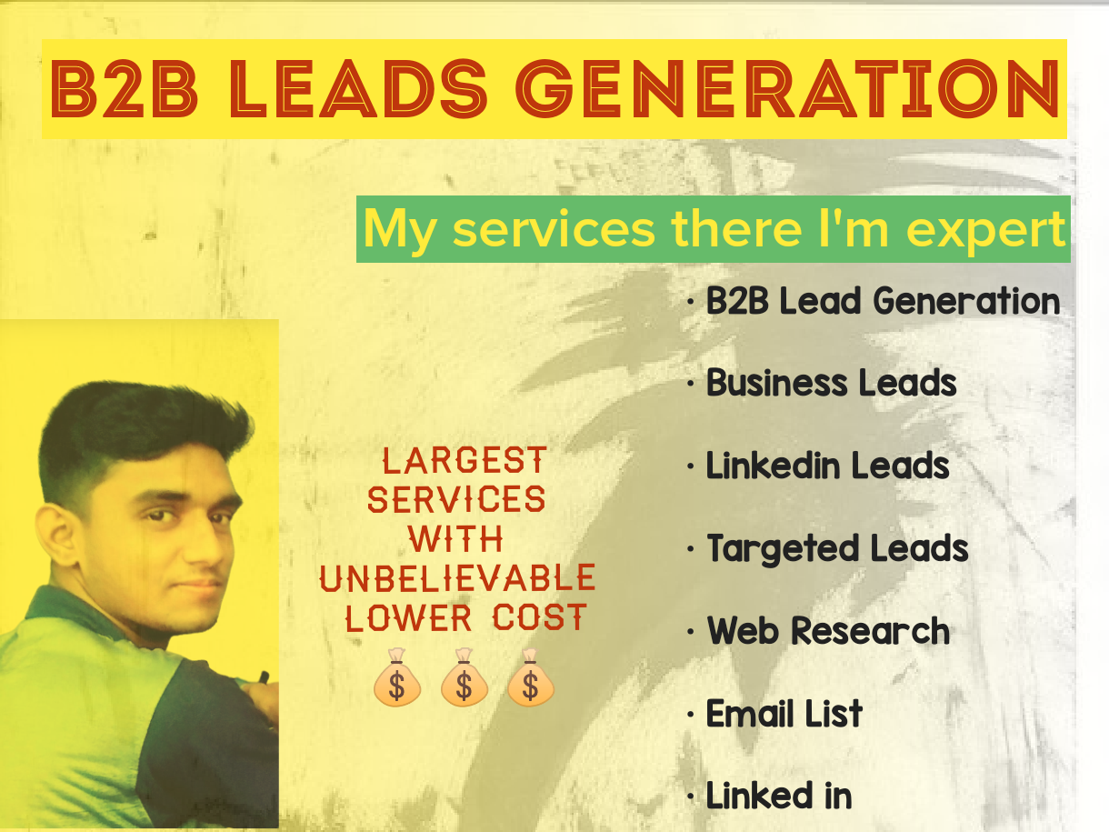 I'll provide B2B leads generation and web research fo...