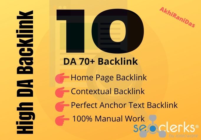 I will provide High DA Backlinks in high authority we...