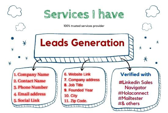 I Will Provide 100 Verified email and contract for yo...