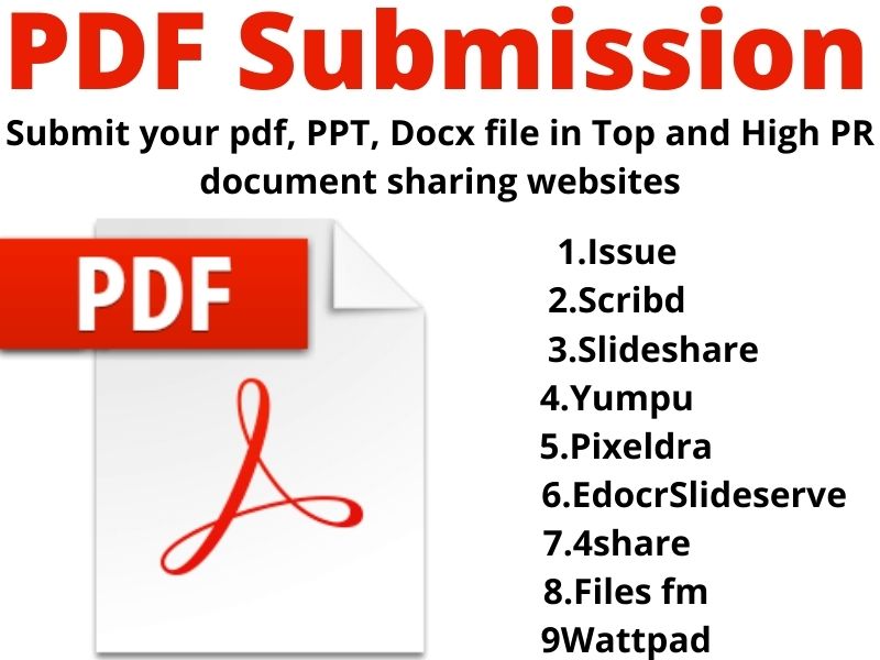 I will do Manually PDF submission to 10 high authorit...