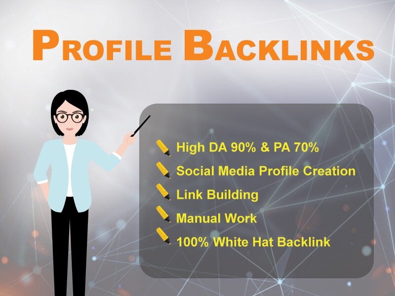 I will manually create 299+ High DA - PA Profile Back...
