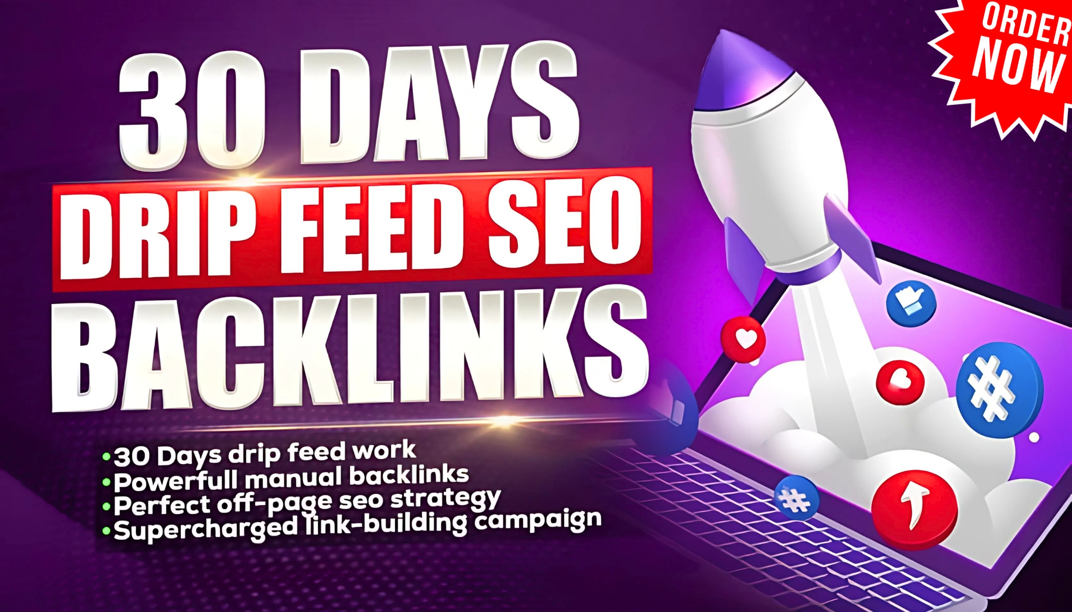 Latest 30 Days Drip Feed SEO Backlinks for Google Ran...