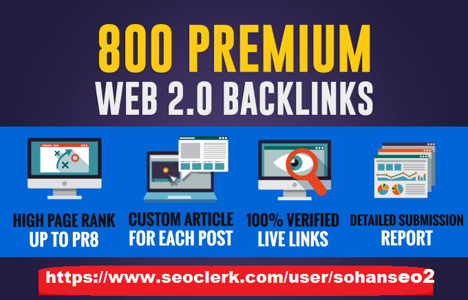 I will provide 800 premium web 2.0 backlinks to googl...