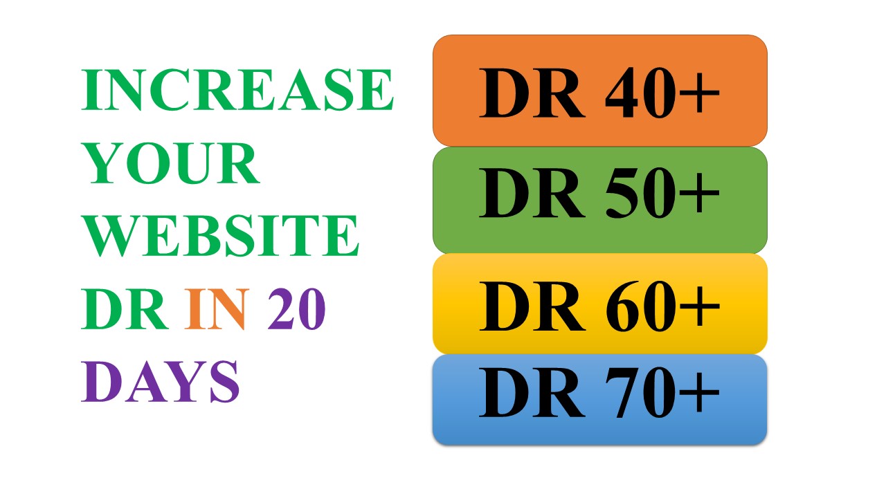 I will increase your website DR domain rating 40 plus...