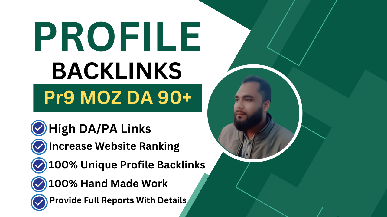 I will create 100 profile backlinks manually for SEO ...