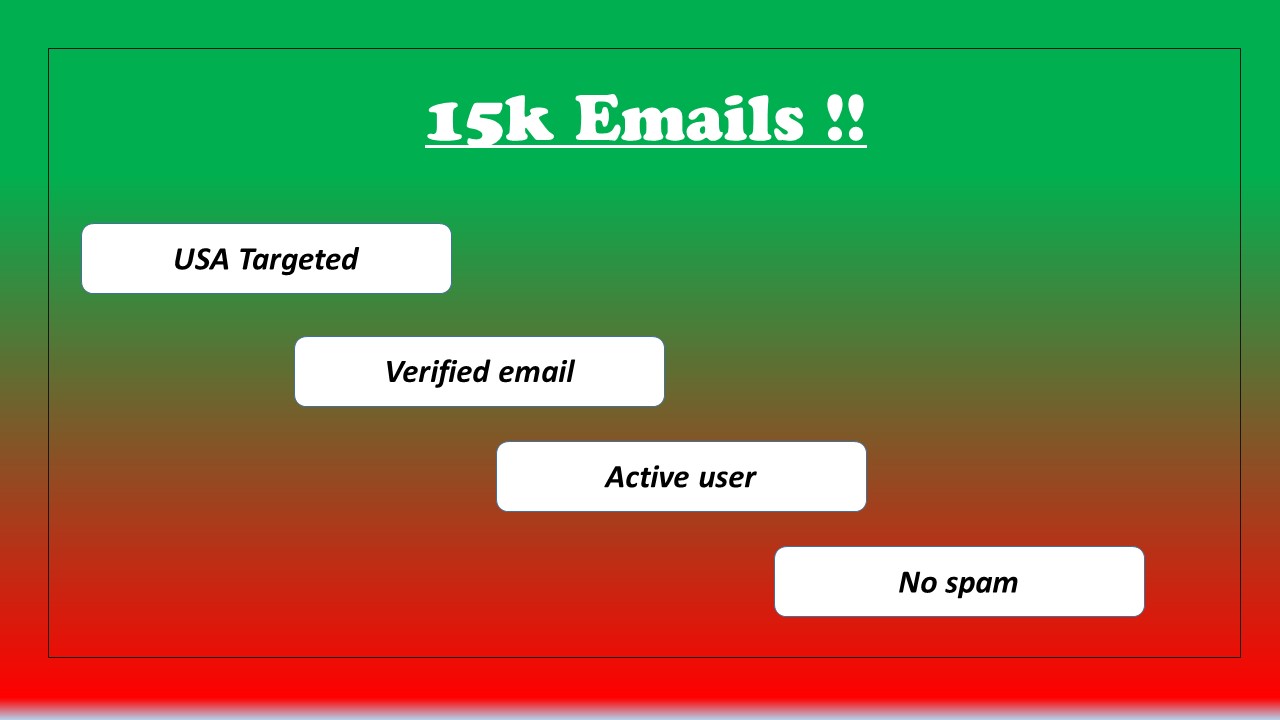 I will provide you 15k USA targeted active consumer e...