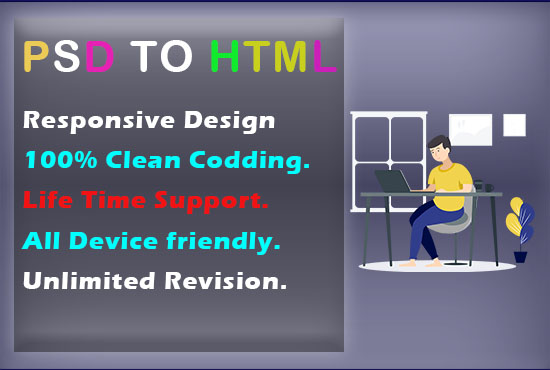 I will convert psd to html with bootstrap responsive ...