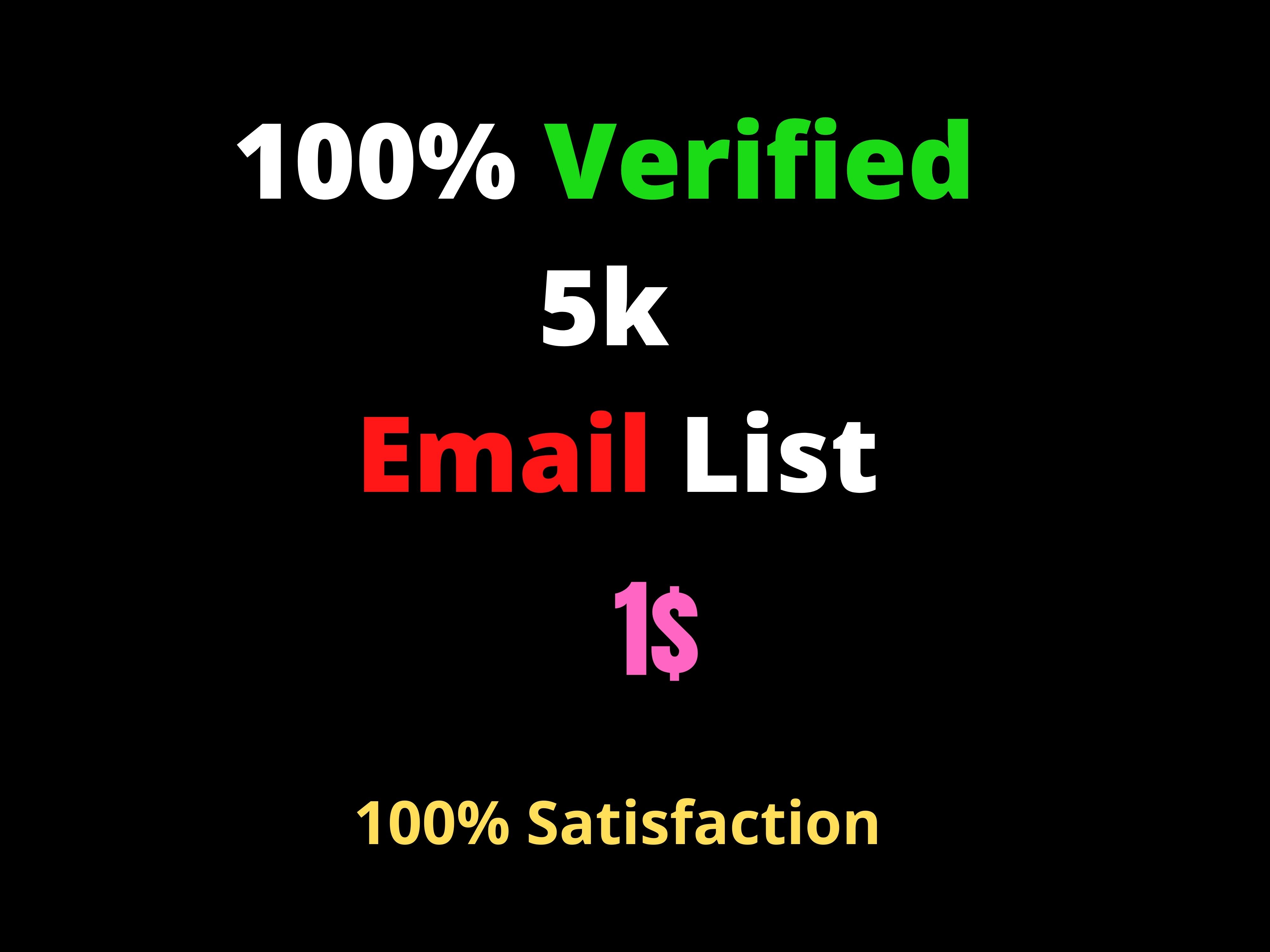 I will Deliver 5k Verified and active Email List
