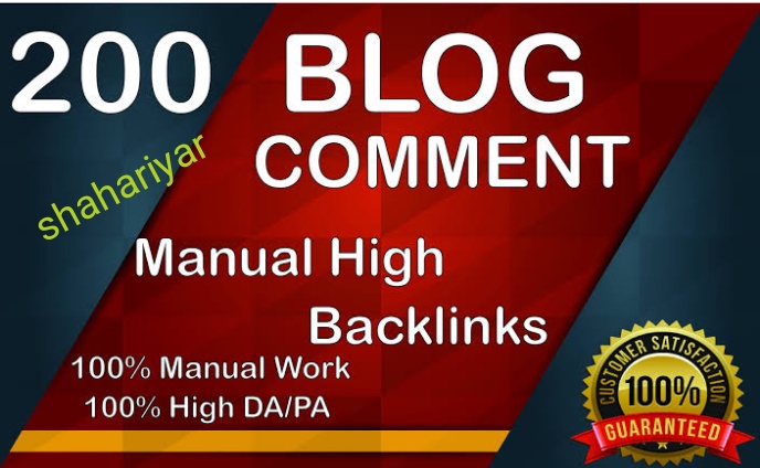 I will provide 200 mannually blog comments backlinks ...