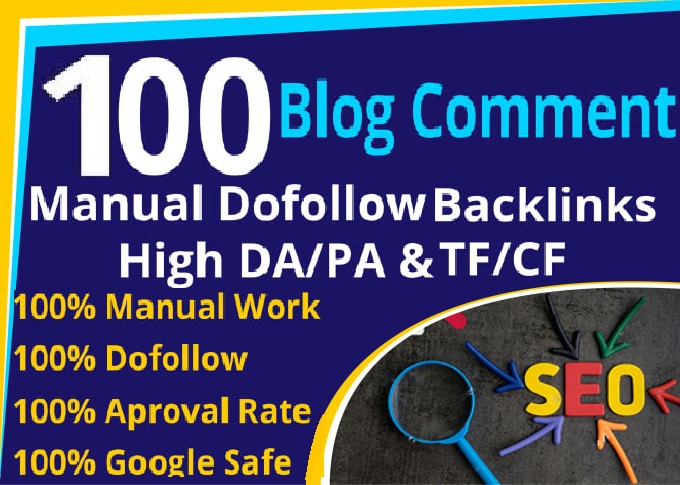 I will build 100 high pr dofollow blog comments backl...