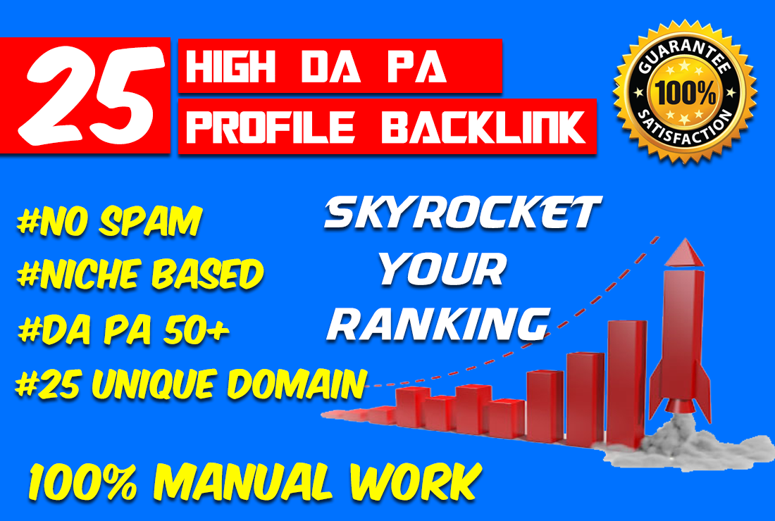 BUY 3 GET 1 FREE Create 25 High DA PA Profile Link Fo...