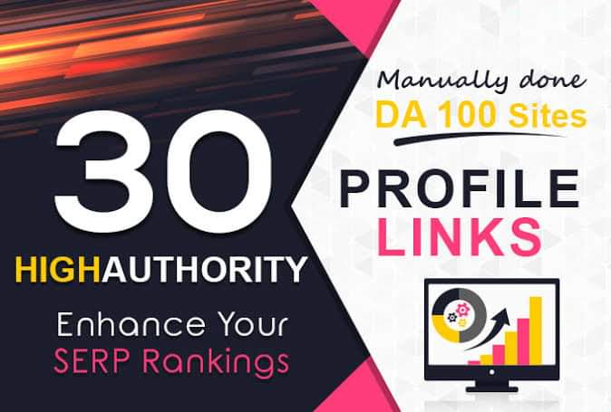 I Will Create 30 Web Profile Backlink For Rank Up A S...