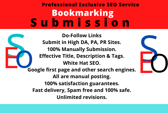 I will do Top 10 Bookmarking Submission On High DA PR...