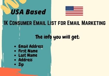1K USA Based Consumer Email List for Email Marketing ...