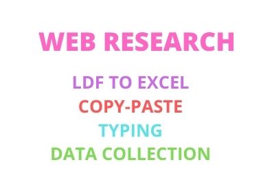 I will do Web Research, Data Entry, Data scrapping,...