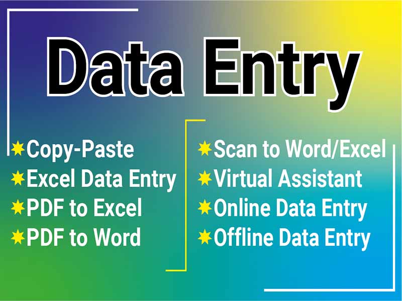 I will do excel data entry, typing, copy paste, da...