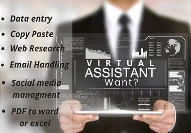 I will be your virtual assistant for any kinds of tas...