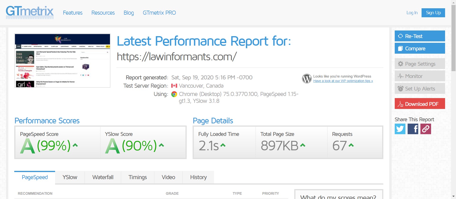 GTmetrix SCORE UPTO 99 FOR YOUR WODPRESS WEBSITE 99 G...