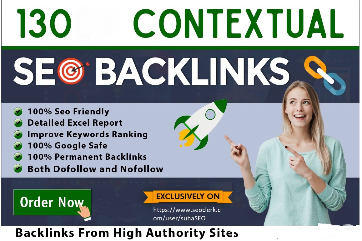 I will build 130 manual high quality contextual SEO b...