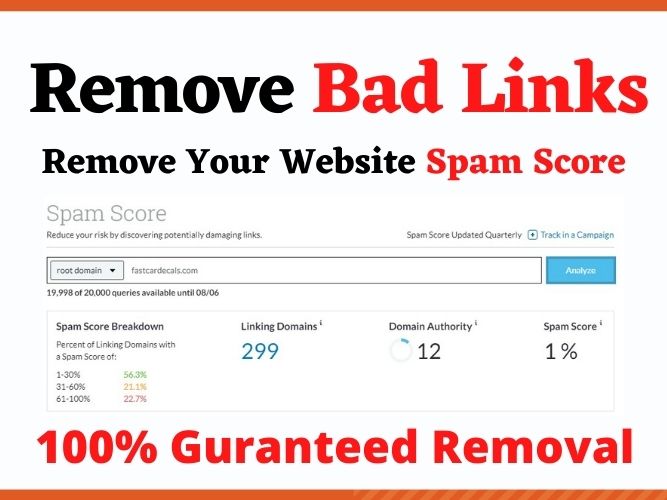 I will disavow bad backlinks and remove your website ...