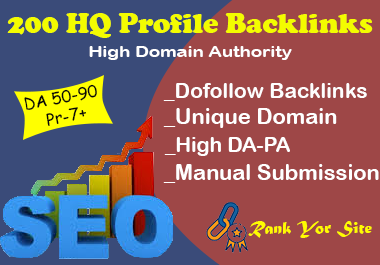 I'll Provide 200 High DA PA Dofollow Profile Backlink...