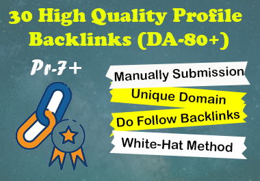 I will Create 30 High Quality Do-follow manually Prof...