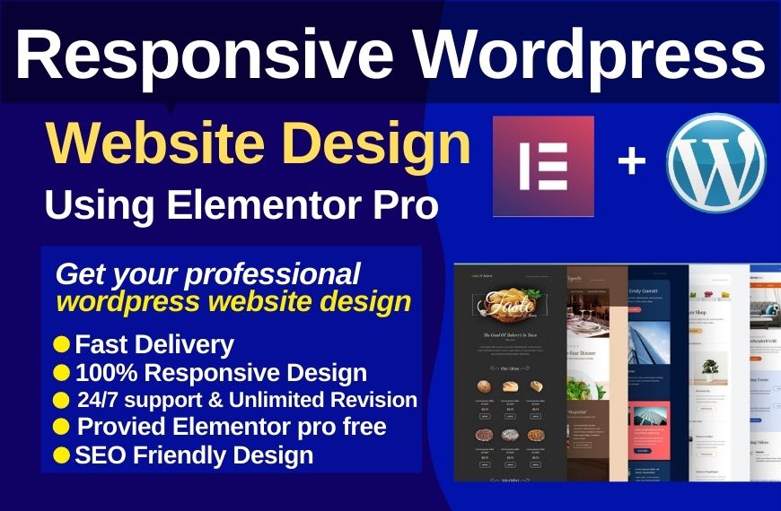 I will design responsive WordPress website using elem...