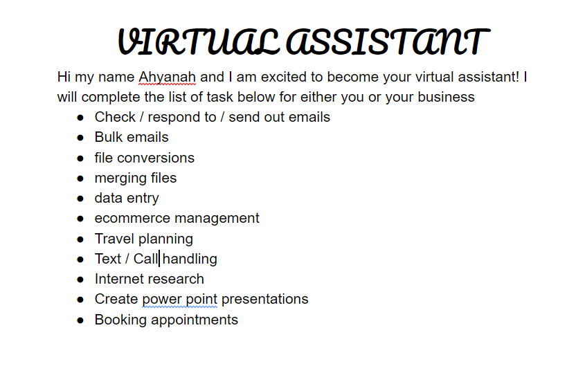 I will be your professional virtual assistant for 1 d...