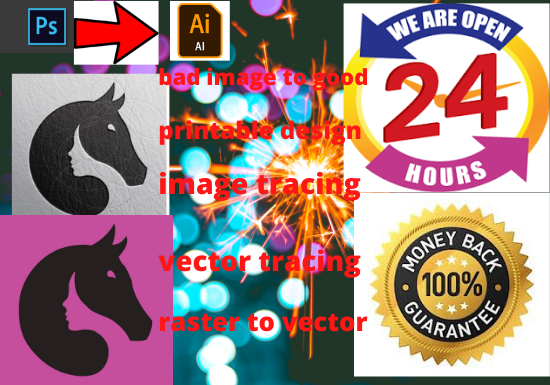 image tracing, vector tracing raster to printable de...