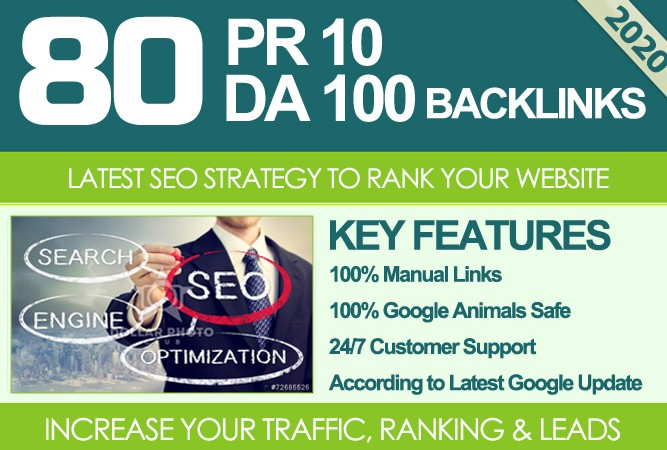 I Will MANUALLY Do 80 UNIQUE PR10/SEO BackIinks on/DA...