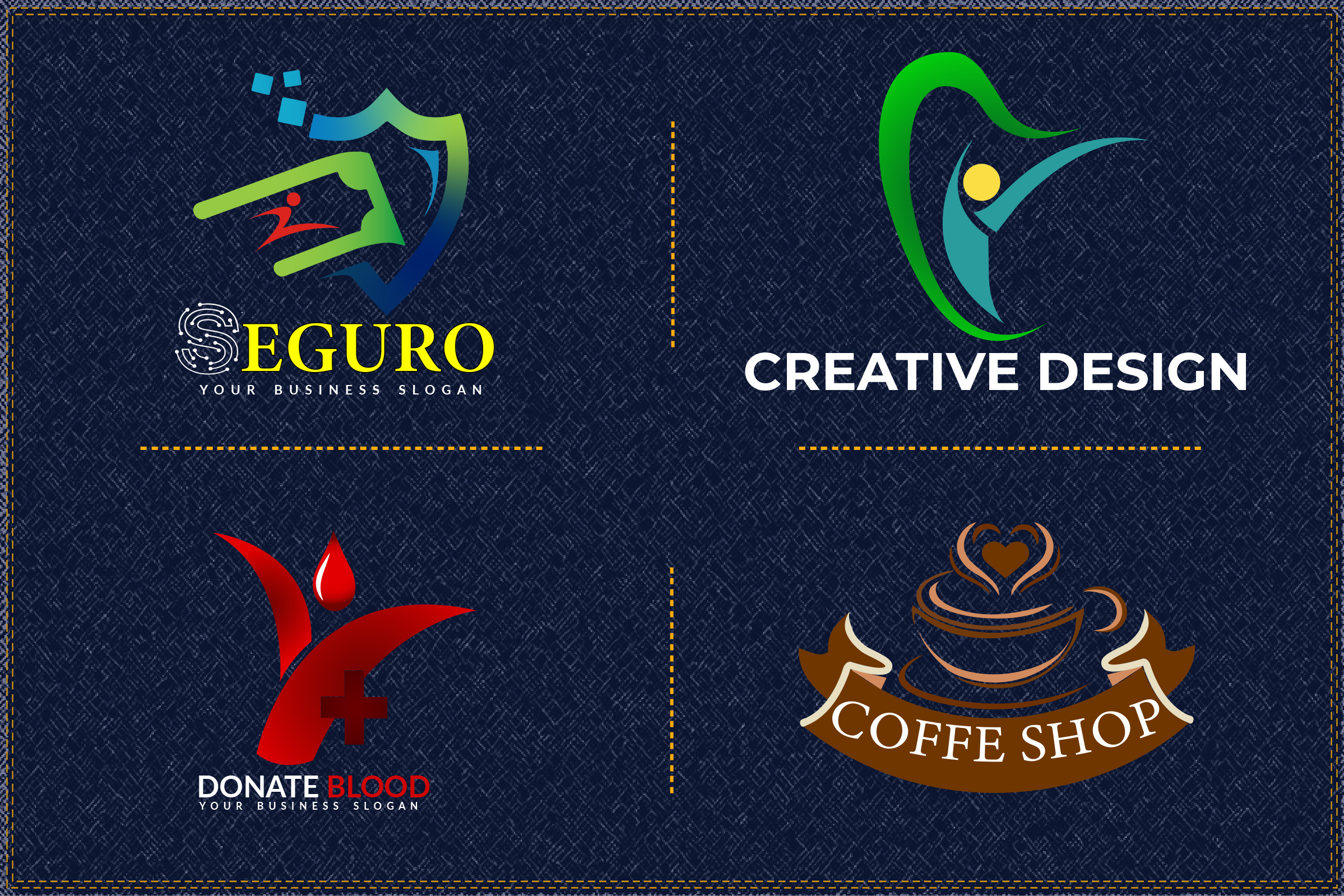 I will do creative flat minimalist modern business lo...