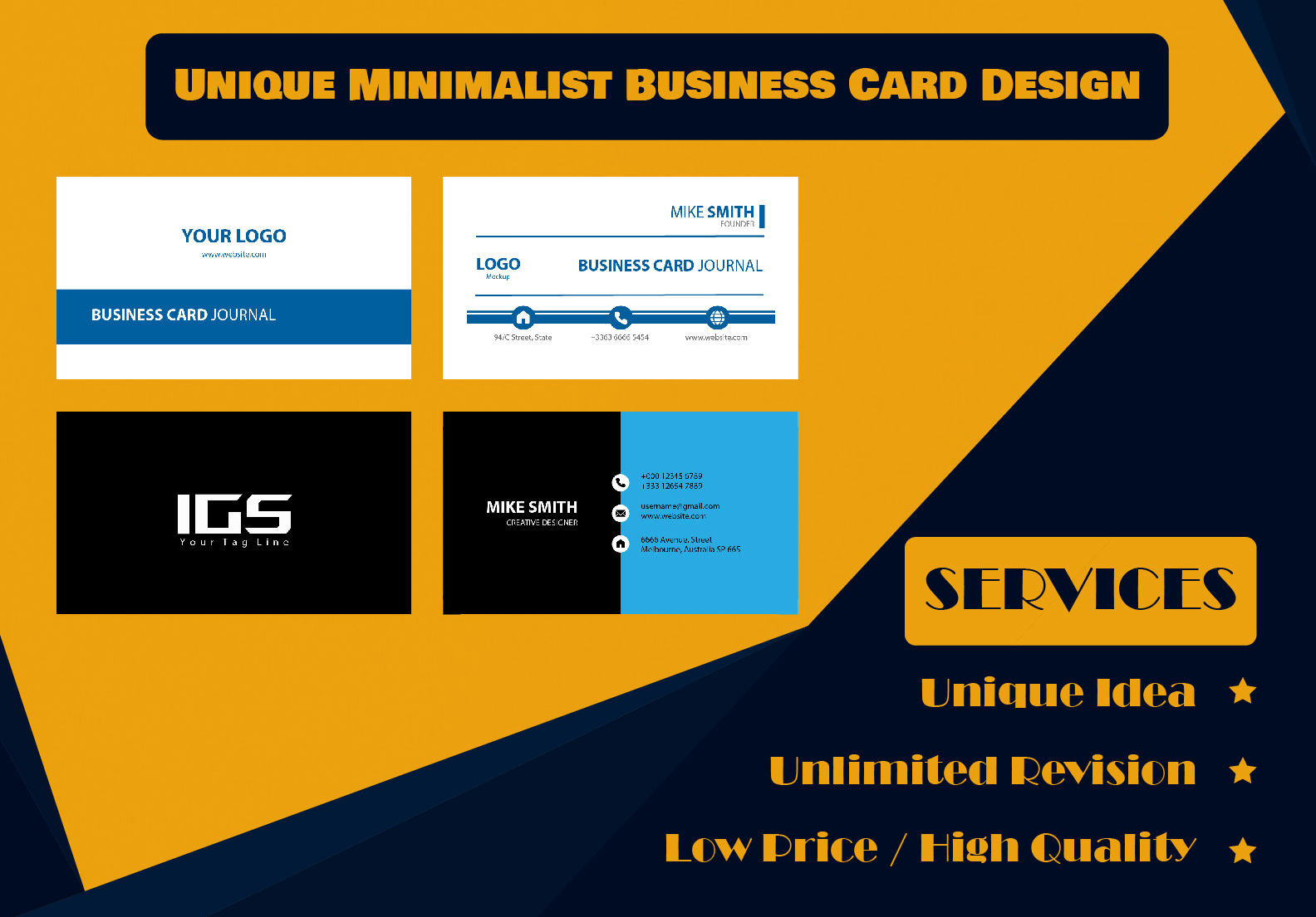 Unique Minimalist Business Card Design by Professiona...
