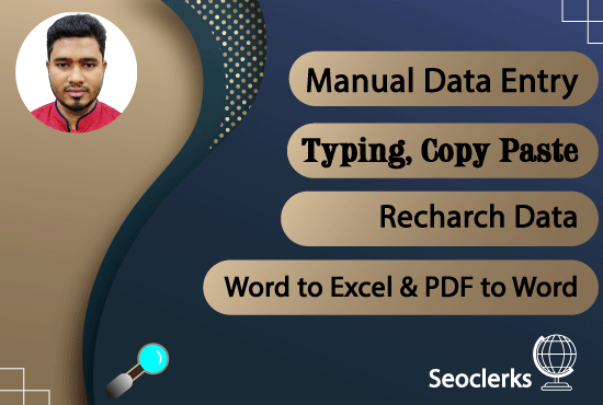 I will manual data entry typing work, convert PDF to word, data collection & Copy Paste Tasks