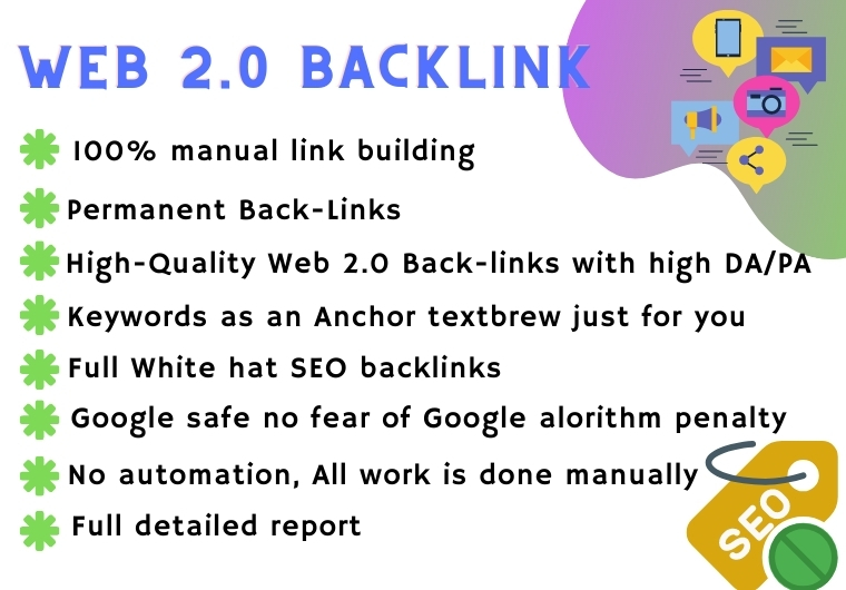 I will built 50 high authority WEB 2.0 backlinks for ...