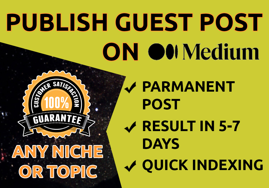 I will publish guest post on high DA site Medium in a...