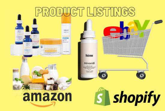 I will listing products on ebay, amazon, walmart, ...