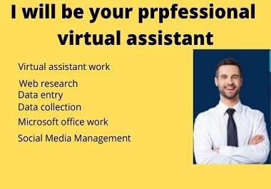 I will be your professional virtual assistant and do ...