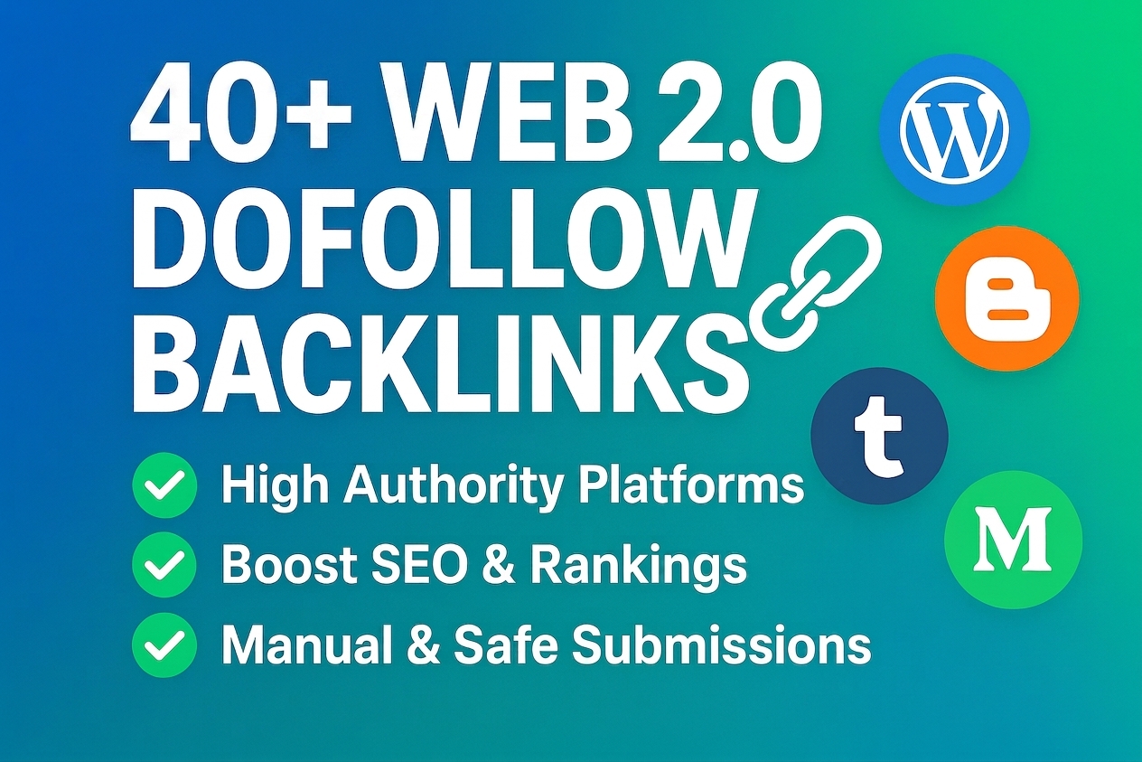 40+web 2.0 dofollow contextual backlinks for seo rank...