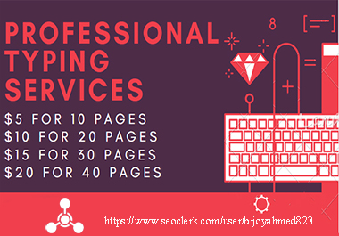 I will do professional PDF to word, typing job, dat...