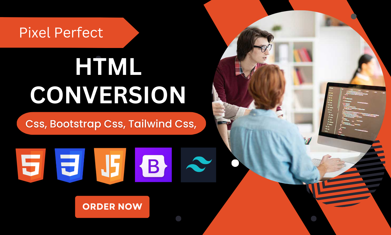 convert figma, xd, PSD to HTML CSS bootstrap and ta...