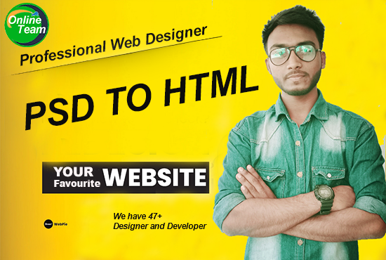 I will convert website design, psd to html, xd, im...