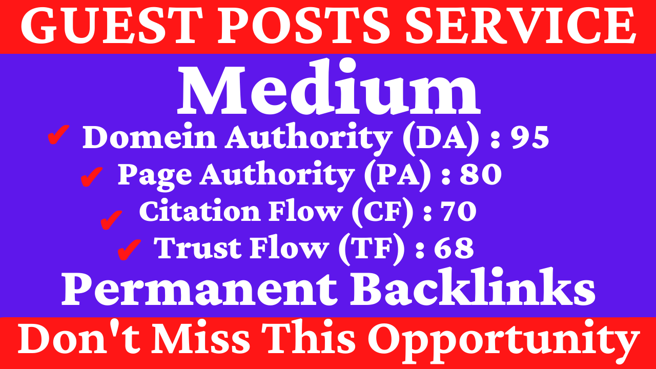 I Will Write And Publish A Guest Post On Medium DA 95...