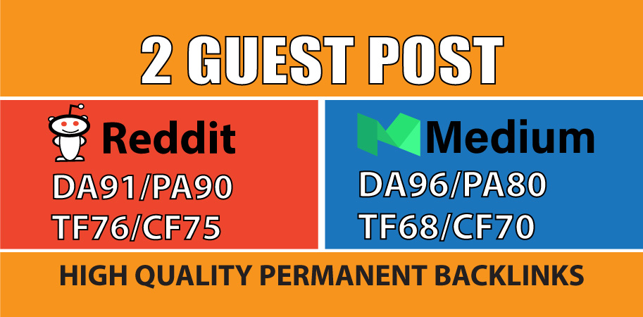 Provide 2 High Authority Guest Post On Reddit And Med...