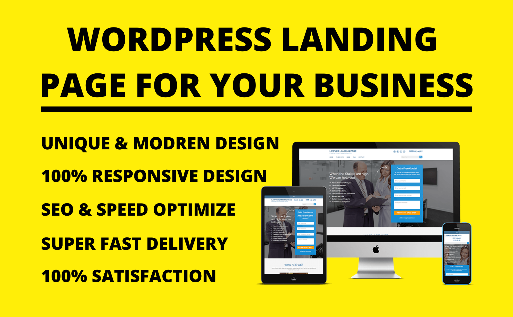 WordPress landing page design, sales page design, p...