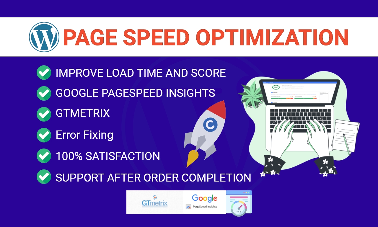 I will increase wordpress speed, enhance google page...