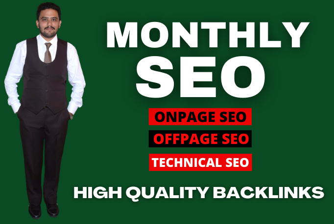 I will provide monthly SEO service, on and off page ...