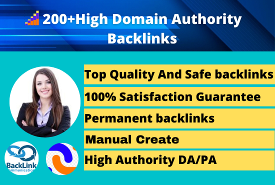 create 200+ high domain authority SEO profile backlin...