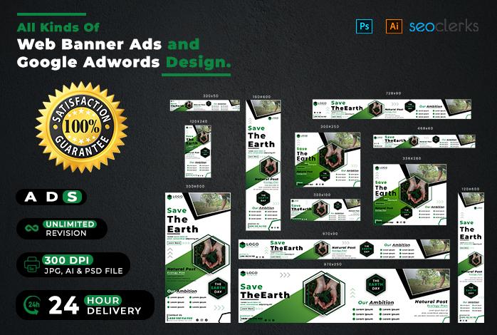 I will do modern web banner ads and google adwords de...