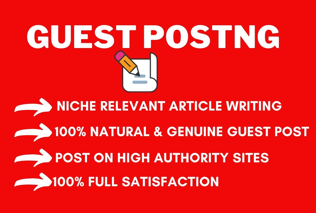 I will publish 1 Guest Post On High Authority Website...